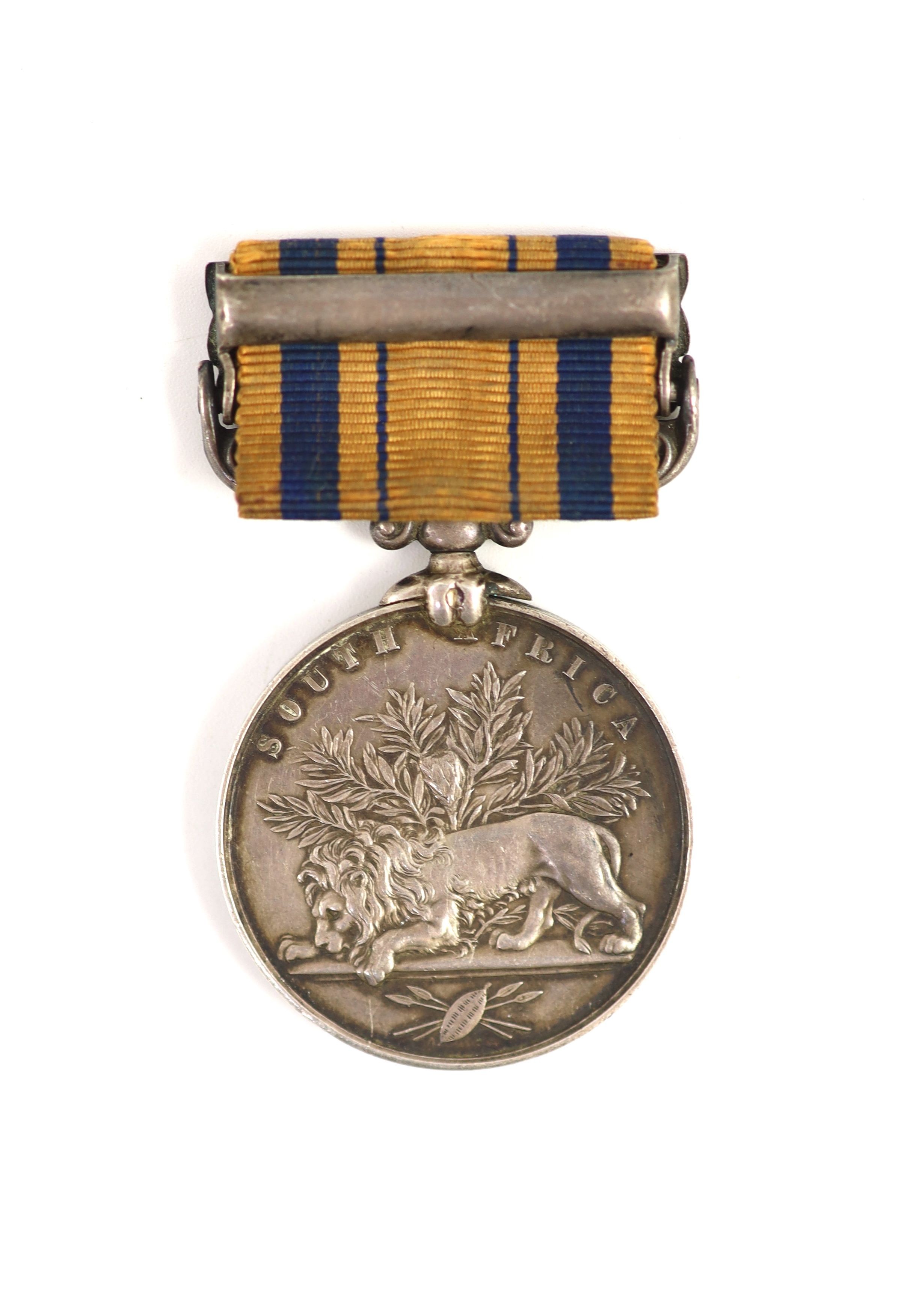 A South Africa medal with 1879 clasp to 1888 Bombr J. Borberer, 7th Brigade RA